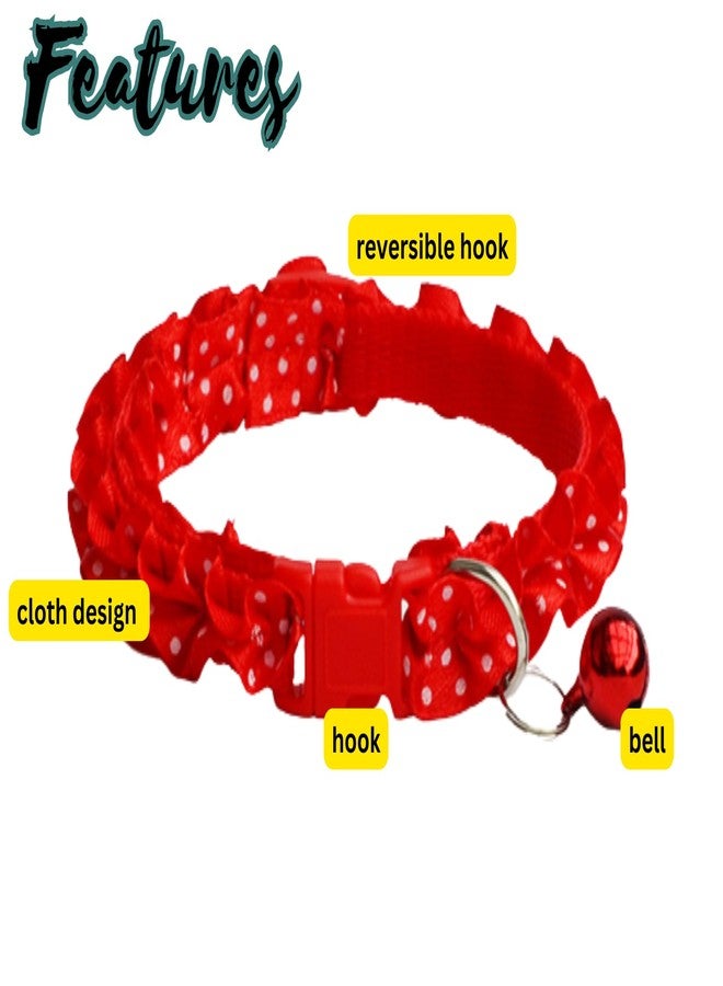 KittuPet Cat Combo Adjustable Harness and Leash H Shape White Collar Chest for Small & Medium cat (Red, Pain cat Harness and Collar) - Image 5